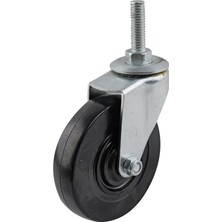 Shepherd Hardware Döner Tekerlek, 10CM Çap, Yumuşak Lastik, 1.3cm Şaft, 54KG Kapasite