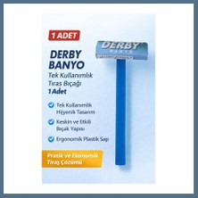 Bezos Derby Banyo Tek Kullanımlık Tıraş Bıçağı 1 Adet Plastik Saplı Pratik Tıraş Jileti Bbz