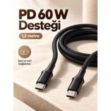 HemenGo 60W Pd Hızlı Şarj Destekli LED Göstergeli Type C Kablo HMNGO7.TKND755