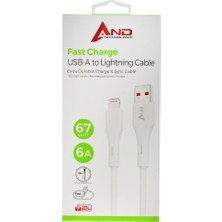 And 67 Watt 6A Hızlı Lightning USB Kablo AND-A620 1 Adet