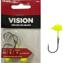 Han Fishing Hanfish Vision Ned Rig Jig Head Lmj 7gr No:3/0 Lemon Uv 3 Adet