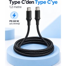 HemenGo Type C To Type C LED Işıklı Şarj Kablosu 1,2 Metre HMNGO7.TKND755