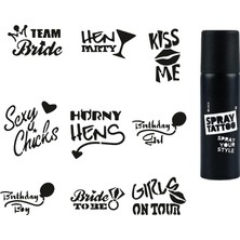 Parti ve Bekarlığa Veda Serisi Spray Tattoo Geçici Dövme Seti Dark Sprey Dövme Kiti