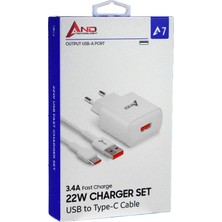 And Type-C 22 W 3,4 A Sarj Set And-A7 1 Adet