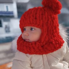 Şık Beyaz Puffy Kar Maskesi, Yumuşacık, Bere ve Boyunluk Tasarım, Şapka, Kış, Bere,balaclava