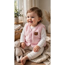 Pembe Ayıcık Armalı Welsoft Peluş Bebek Yelek
