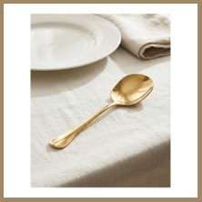 Bezos Gold Orta Boy Paslanmaz Çelik Servis Kaşığı & Profesyonel Sunum Gereci 21 cm 22
