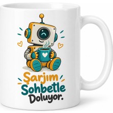 Bezos Dalgın Robot Tasarımlı Porselen Kupa - Model 439 22
