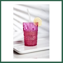 Vintessy Vıntessy Akrilik Pembe Tekli Kısa Bardak & Su Meşrubat Kahve Yanı Bardağı 400 ml ( Cam Değildir ) BZS01