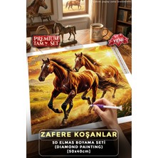 Zafere Koşanlar - 5d Elmas Boyama Seti Hobi Kiti - Diamond Painting - Mozaik Goblen Boncuk Taşlı Puzzle Pano Tablo 40X50 cm