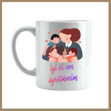 Bezos Iyi Ki Sen Öğretmenim Tasarımlı Kupa Model 221 Öğretmenlere Özel Baskılı Seramik Kahve Kupası 22
