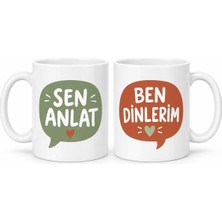 Vintessy Vıntessy Sen Anlat Ben Dinlerim 2'li Porselen Kupa Seti - Model 310 BZS01