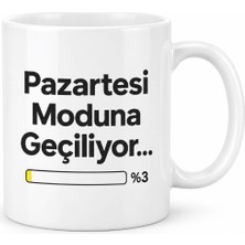 Vintessy Vıntessy Pazartesi Moduna Geçiliyor Tasarımlı Porselen Kupa - Model 398 BZS01
