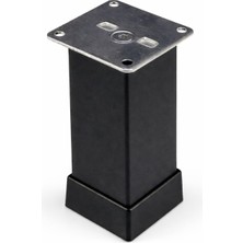 Metal Kare Mobilya Ayağı, Inox, 40MM x 40MM, Yükseklik Ayarlı, Dolap ve Koltuk Için, 4 Adet (4, 10 Cm)