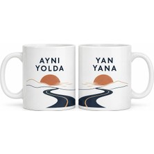Vintessy Vıntessy Aynı Yolda Yan Yana 2'li Porselen Kupa Seti - Model 288 BZS01