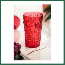 Vintessy Vıntessy Akrilik Kırmızı Tekli Uzun Bardak & Su Meşrubat Bardağı 750 ml ( Büyük Boy & Cam Değildir ) BZS01