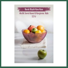 Vintessy Vıntessy Akrilik Barok Mürdüm Büyük Kare Meyve & Salata Kasesi & Karıştırma Kabı / 3,3 Lt (Cam Değildir) BZS01