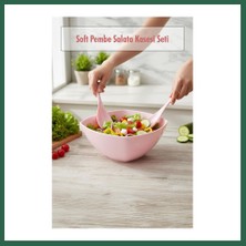 Vintessy Vıntessy 3,5 Lt Soft Pembe Akrilik Kare Salata ve Servis Kasesi Seti ? 3 Parça BZS01