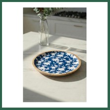 Vintessy Vıntessy Mango Agacı Servis Tabağı & Sunum Tabağı 25 cm Desenli BZS01