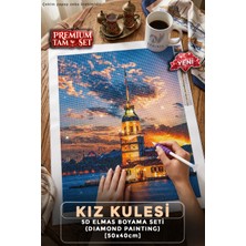 Kız Kulesi - 5d Elmas Boyama Seti Hobi Kiti - Diamond Painting - Mozaik Goblen Boncuk Taşlı Puzzle Pano Tablo 50X40 cm