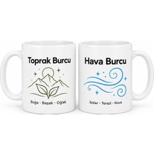 Bezos Toprak Burcu ve Hava Burcu 2'li Porselen Kupa Seti - Model 446