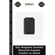 Carlburn G02 Magsafe Özellikli Manyetik Kapaklı Cüzdan ve Stand Telefon Tutucu Fonksiyonel Düzenleyici