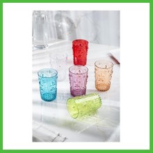 Bezos Akrilik Renkli 6'lı Kısa Bardak & Su Meşrubat Kahve Yanı Bardağı 400 ml ( Cam Değildir ) Arz