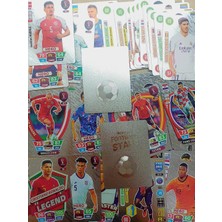 Oyuncak Sahili Futbol 55 Adet Kırılmaz Islanmaz Esnek Kart Gri 3D Boyut Parlak Box Ronaldo Dünya Yıldızları Futbolcu Oyun Kartı Metalize Silver Series