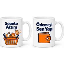 Bezos Sepete Attım / Ödemeyi Sen Yap 2'li Porselen Kupa Seti - Model 404 Bbz