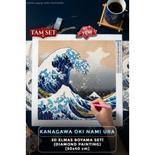 Kanagawa Oki Nami Ura - 5d Elmas Boyama Seti Hobi Kiti - Diamond Painting - Mozaik Goblen Boncuk Taşlı Puzzle Pano Tablo 30X40 cm