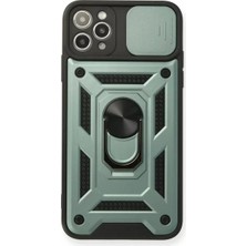 Apple Iphone 11 Pro Kılıf Pars Lens Yüzüklü Silikon - Yeşil