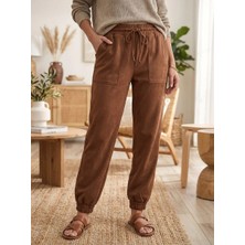 Cep Detaylı Jogger Pantolon Kahve - S