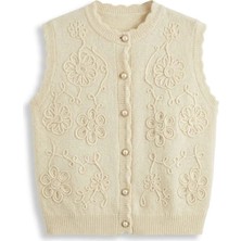 Süzeneli Gold Düğmeli Peplum Yelek Taş - Standart Beden