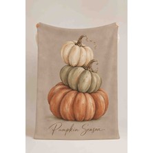 Luvis Store Pumpkin Season Balkabağı Desenli Çok Amaçlı Polar Battaniye & Örtü