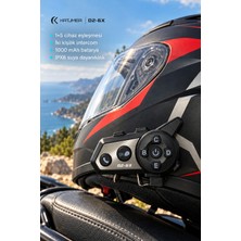 Katjmer D2-6x Çift Yongalı Bluetooth Motosiklet Interkom Kulaklığı 500 M, Markalar Arası Bağlantı, Ipx6, 1000 Mah - Siyah