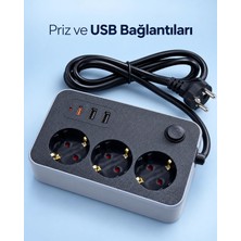 Epilons Elektrik ve Şarj Bağlantılarını Bir Arada Sunan USB ve Type C Çıkışlı Akım Korumalı Priz