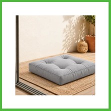Bezos Kapitone Kare Yer Minderi · 60 × 60 × 5 cm | Gri | Iç Mekân Arz