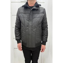 Marco Muratti Fistan Store Erkek Hakim Yaka Spor Kesim Dar Kalıp Yakası Kürklü Kışlık Mont