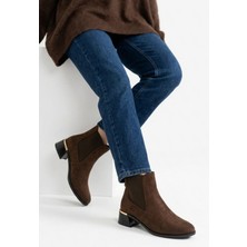 Milares Gena Kahverengi Süet Topuklu Bot