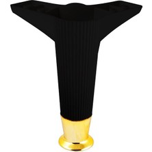 KRT İBİCO-935 Plastik Mobilya ve Koltuk Ayak 12CM Siyah Gold Uçlu - 10'li Paket