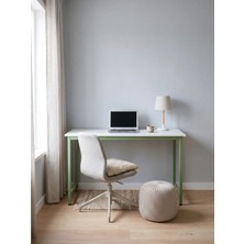Wadlex Beyaz Yeşil Çalışma Masası 120X60 cm Minimal Bilgisayar Masası Ofis ve Ev İçin Modern Masa