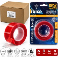KRT Hasbros HAS-0183 Vhb Akrilik Silikonize Bant 18MMX2YRD Bandı Çift Taraflı Bant - 24'li Paket