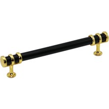 KRT İBİCO-943 Boru Çekmece Kulp 12.8cm Kulp Siyah Yüzük Altın - 10'li Paket