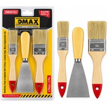Dmax Real Özs OZS-8148 Boyacı Seti + 1 Adet Spatula 50MM 3 Adet 2 Adet Kestirme Fırça No-1-1.5