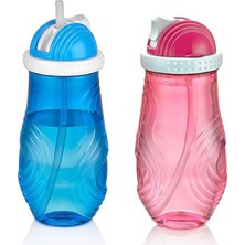 Qlux Ideas Qlux Çocuk Pipetli Plastik Matara Renkli- 24'li Paket