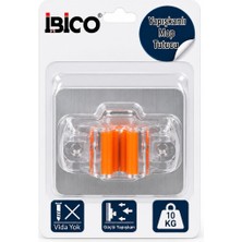 İbico Ibico İ13-067 10KG. Taşıma 2in1 Askı Mika Kristal Mop Sap Tutucu Yapışkanlı Montaj Pvc Plaka - 12'li Paket