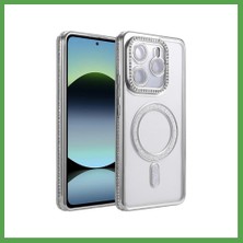 Bezos Redmi Note 14 4g Uyumlu Joke Simli Magneticsafe Kılıf - Gümüş Mgc