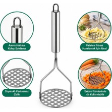 İbico Ibico İ22-288 Patates Ezici Çap: 8cm Krom Saplı 10.5cm Toplam Uzunluk: 26CM Metal Yuvarlak - 12'li Paket