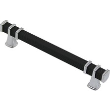 KRT İBİCO-964 Çekmece Kulp 12.8cm Kare Yüzük Krom Kulp Siyah - 10'li Paket