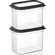 Qlux Ideas Qlux Plastik Saklama Kabı 1900ML 2 Parça Bomonti- 6'li Paket